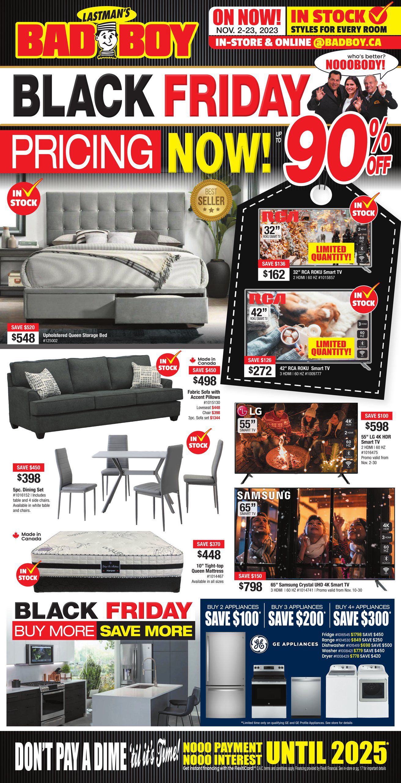 Bad Boy Furniture Flyer Black Friday November 2 - 23 2023