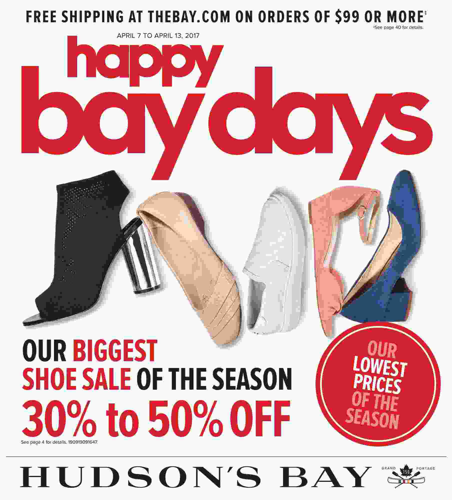 Circulaire Hudson's Bay Shoe Sale Avril 