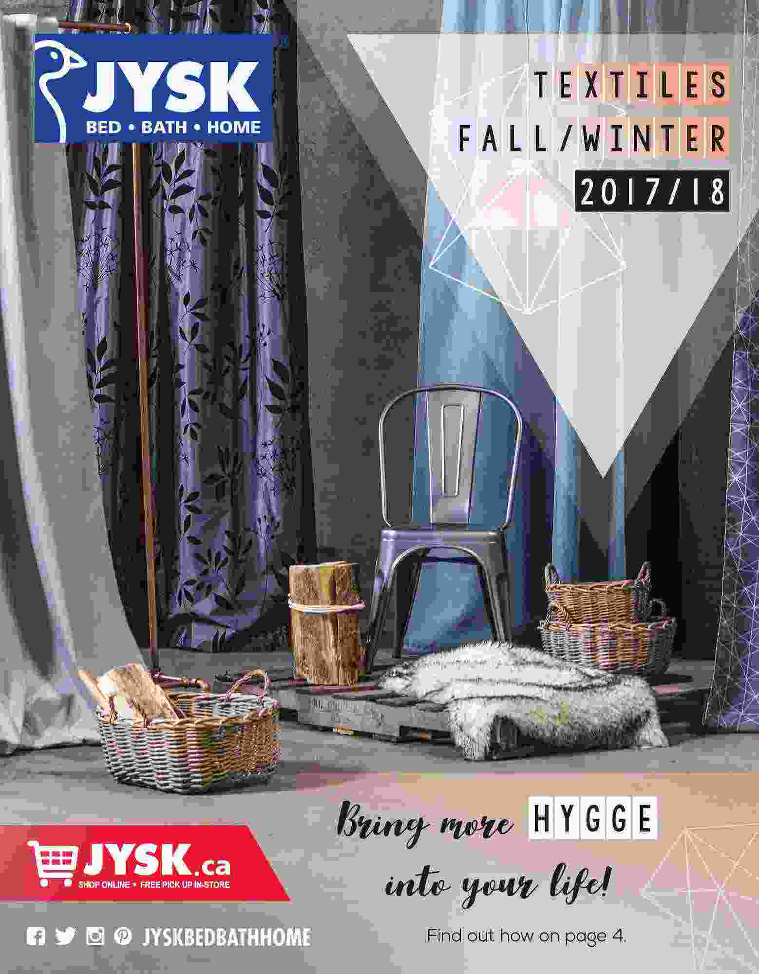 Jysk Flyer On Textiles Fall Winter September 22 December 31 2017