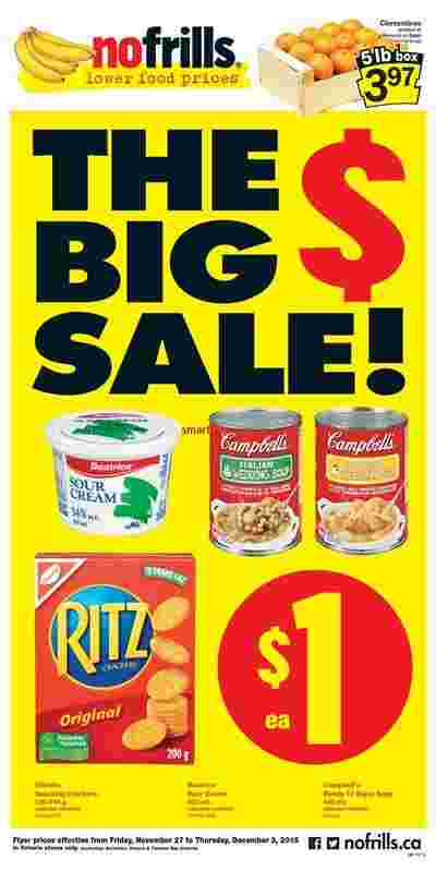 No Frills Flyer Nov 28 The Big Sale