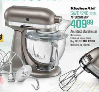 Sears Flyer Kitchenaid Mixer Price Mar 2016