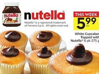 White Cupcakes Topped With Nutella