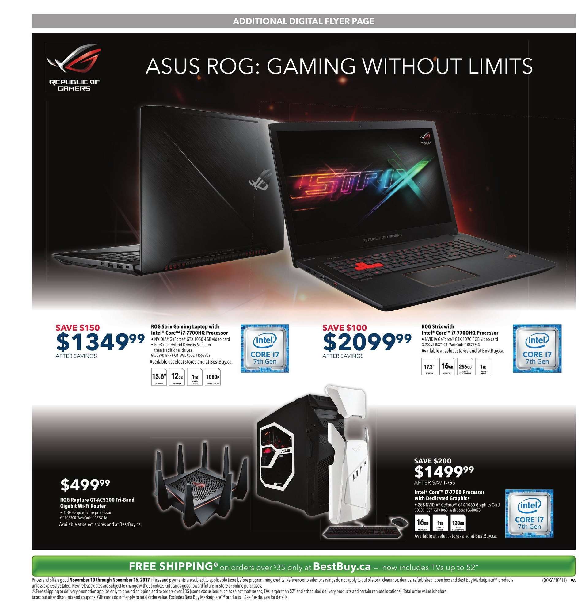 Best Buy Flyer Asus Rog Strix Black Friday Deal