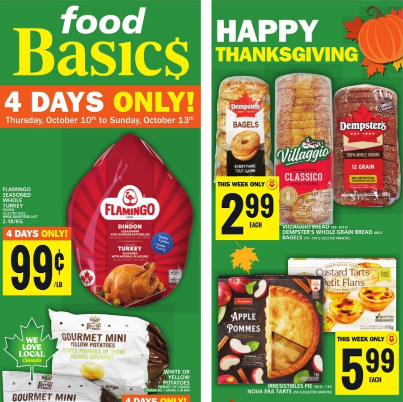 Food Basics Flyer Thanksgiving Deals 9 Oct 2024