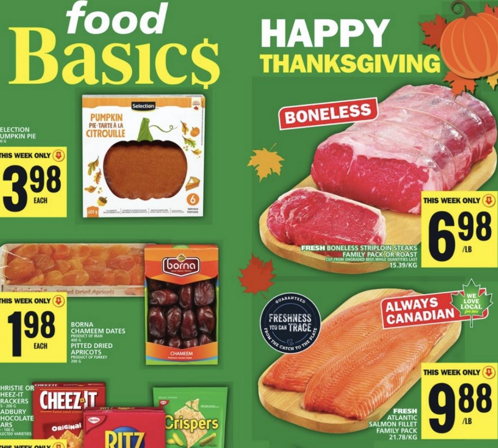 Food Basics Flyer Thanksgiving Special Offers 11 Oct 2024